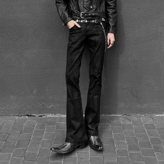 Quần jeans nam ống loe dày dặn Đen Wax NGO - Flare Jeans Black Waxed