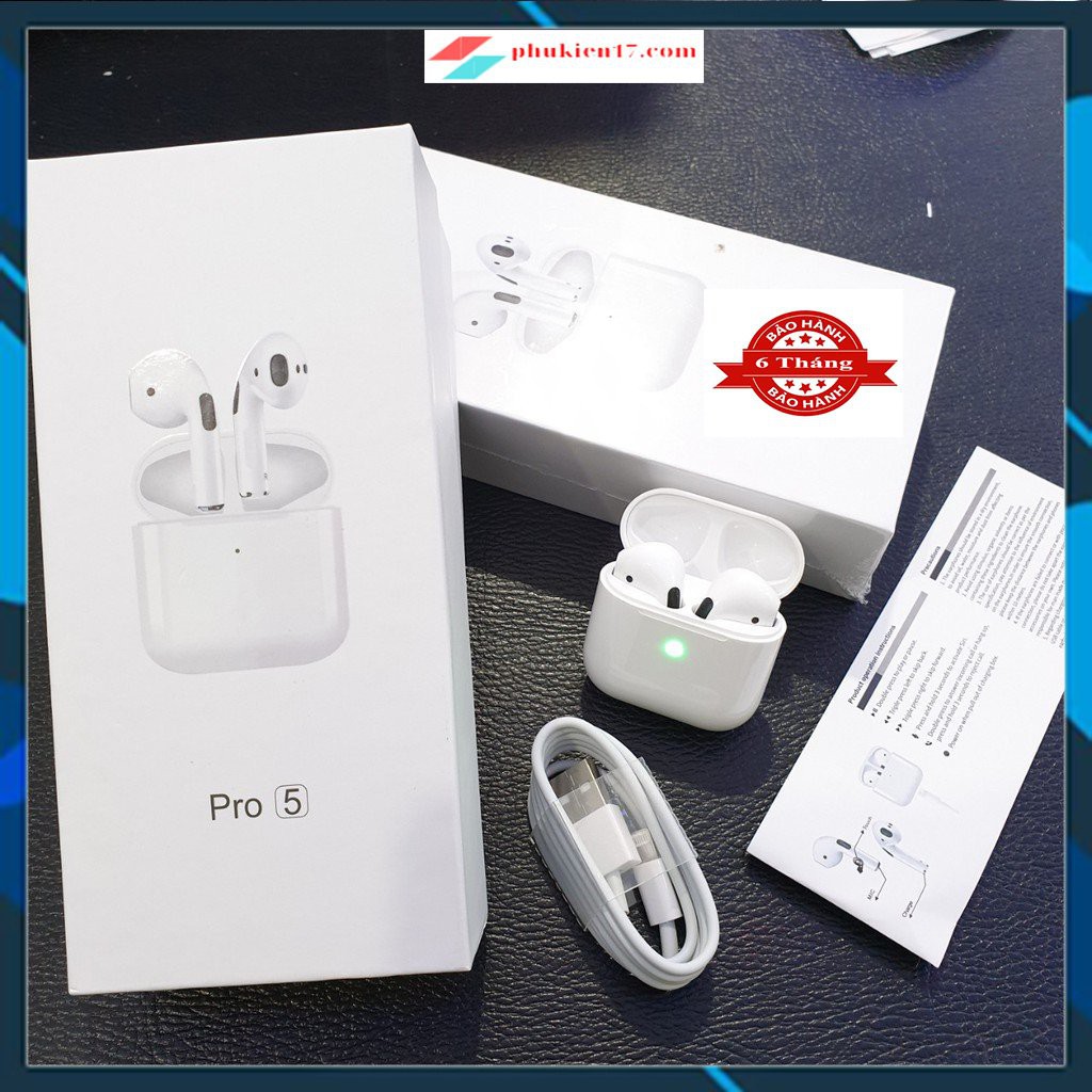 Tai Nghe Bluetooth Airpod Pro 5 Cao Cấp Định Vị Đổi Tên Tai Nghe Không Dây Dùng Cho IOS - Android