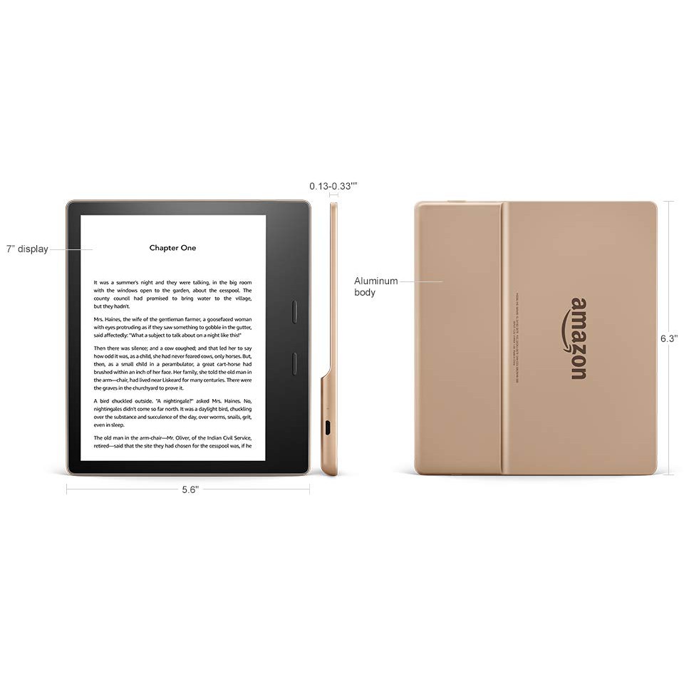 Máy đọc sách Kindle Oasis 3 - gen 10th - chính hãng Amazon - new 100% - màn hình vàng warmlight - chống nước