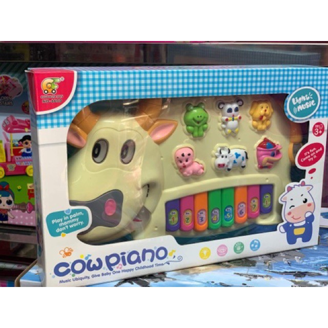 Bộ đồ chơi nhạc cụ Đàn tiếng thú - hình bò sữa-COW PIANO