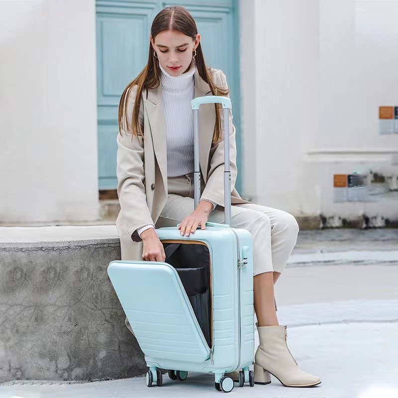 Vali du lịch cao cấp SIMONE232 nhựa ABS PC tông màu Pastel có ngăn đựng laptop - Valiking