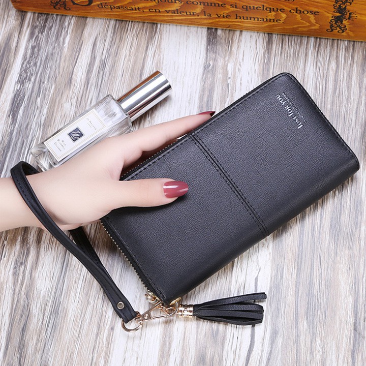 Ví cầm tay dài trơn đường kẻ AZ296 Shalla