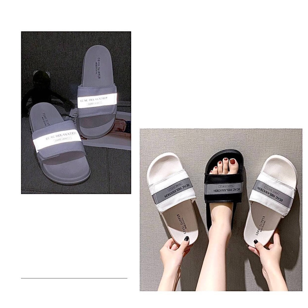 Dép Nam Nữ Quai Ngang Phản Quang- Dép Full Size Từ 35-45 Quai Dán Đế Siêu Êm Mẫu: 89k
