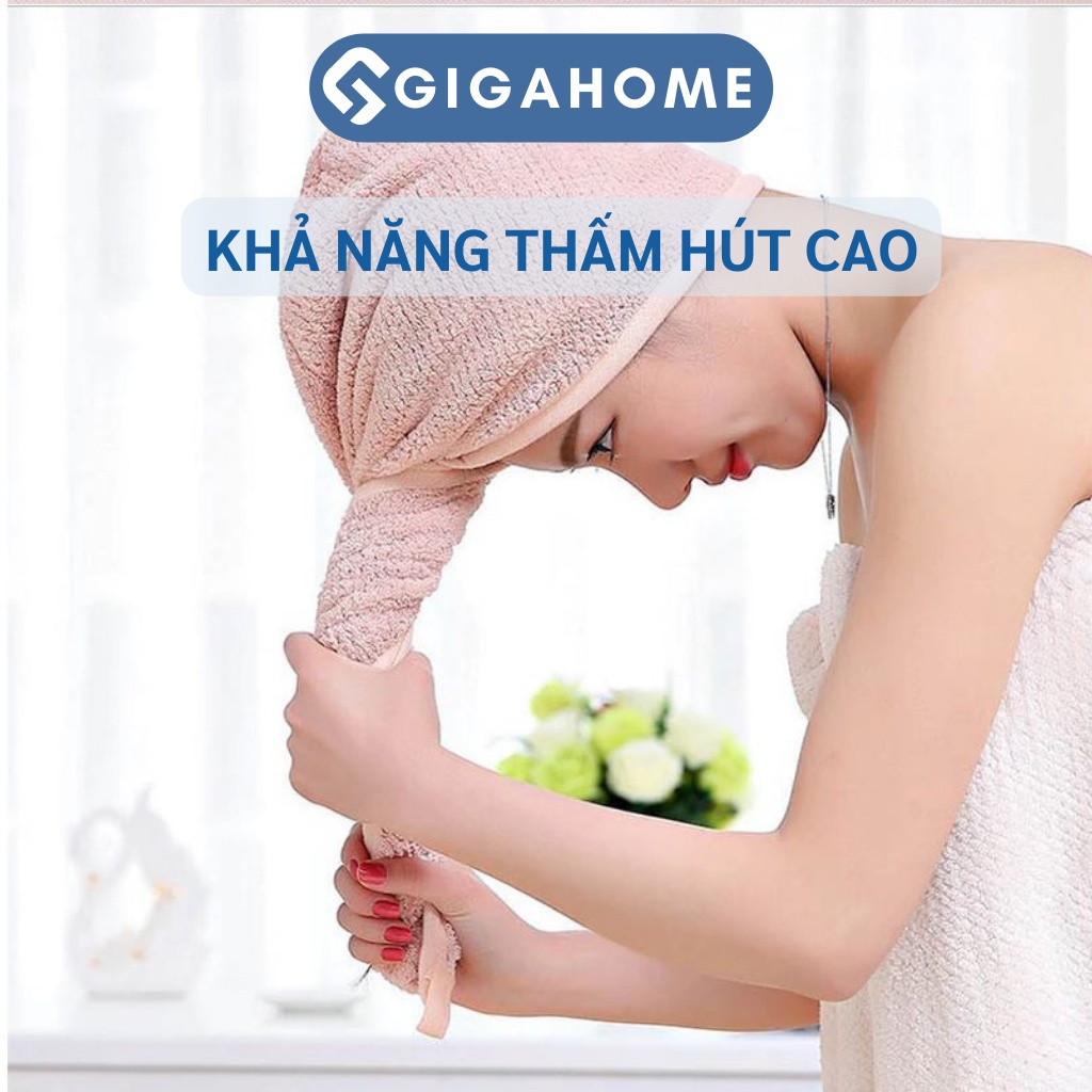 Khăn Quấn Ủ Tóc Lau Khô Siêu Tốc GIGAHOME Thấm Hút Cao, Mềm Mại, Thoáng Khí 8755