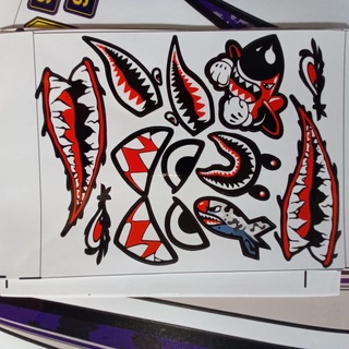 Tem tấm sticker cá mập kích thước khoảng 20x25cm