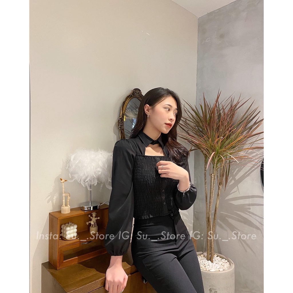 Áo sơ mi khoét cổ thân chun A2232 SUSTORE