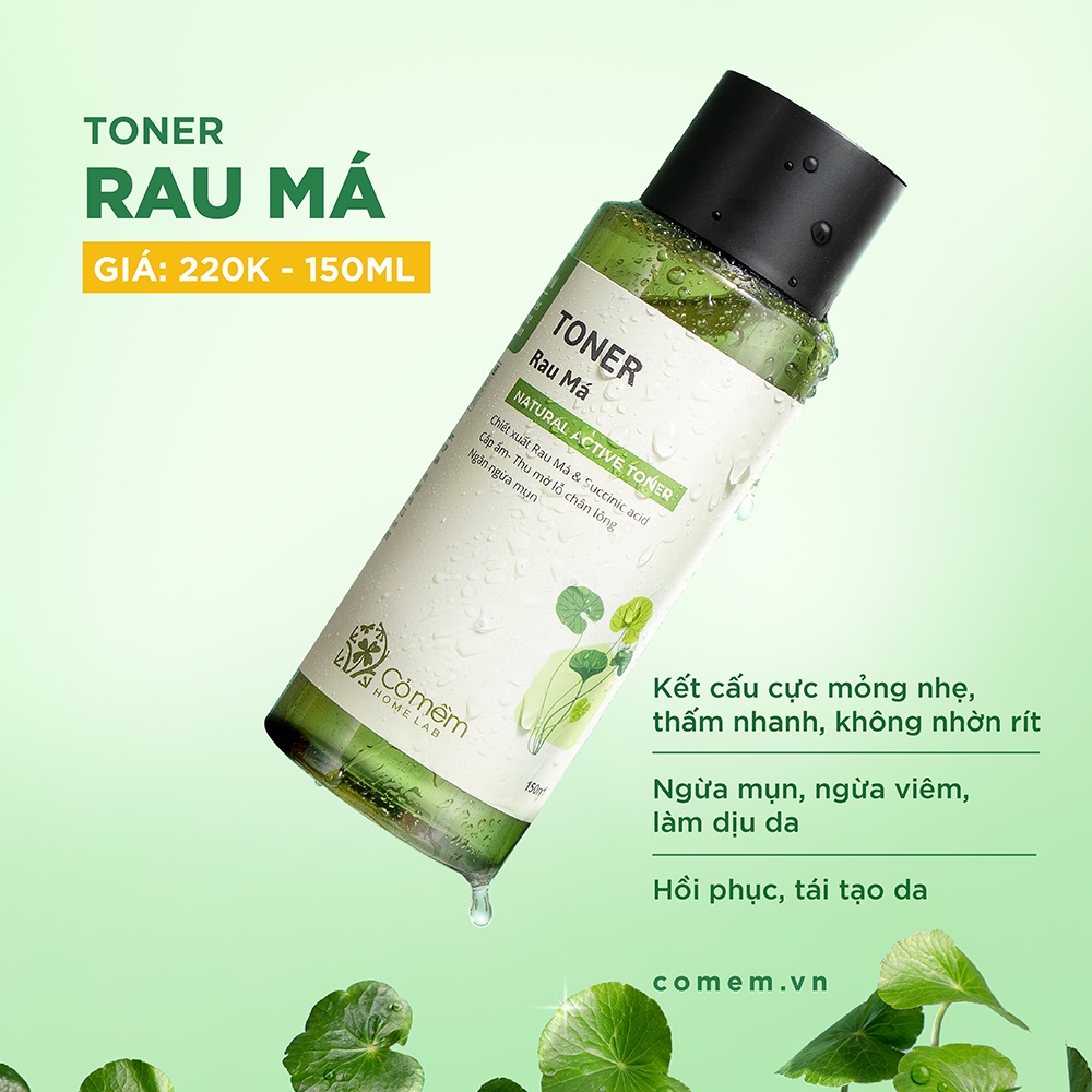 Active Toner Dưỡng Ẩm Ngừa Mụn Rau Má Dành Cho Da Mụn Da Dầu Nhạy Cảm Cỏ Mềm 150ml