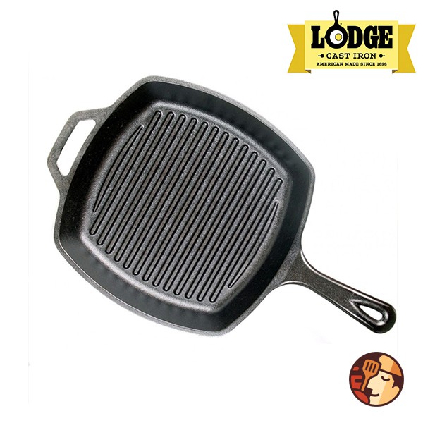 Chảo gang nướng Lodge rãnh vuông 26.7 cm chống dính tự nhiên dùng được cho mọi loại bếp và lò nướng