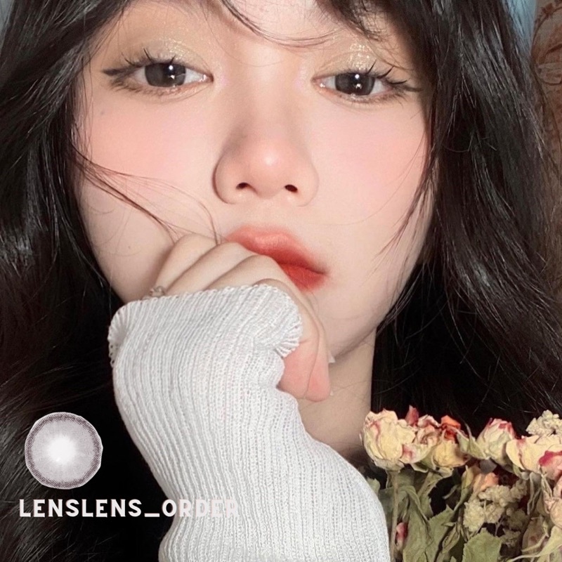 Lens Mắt Kính Áp Tròng Xám Thời Trang Đủ Độ Cận [Vui Lòng Đặt 2 Chiếc]