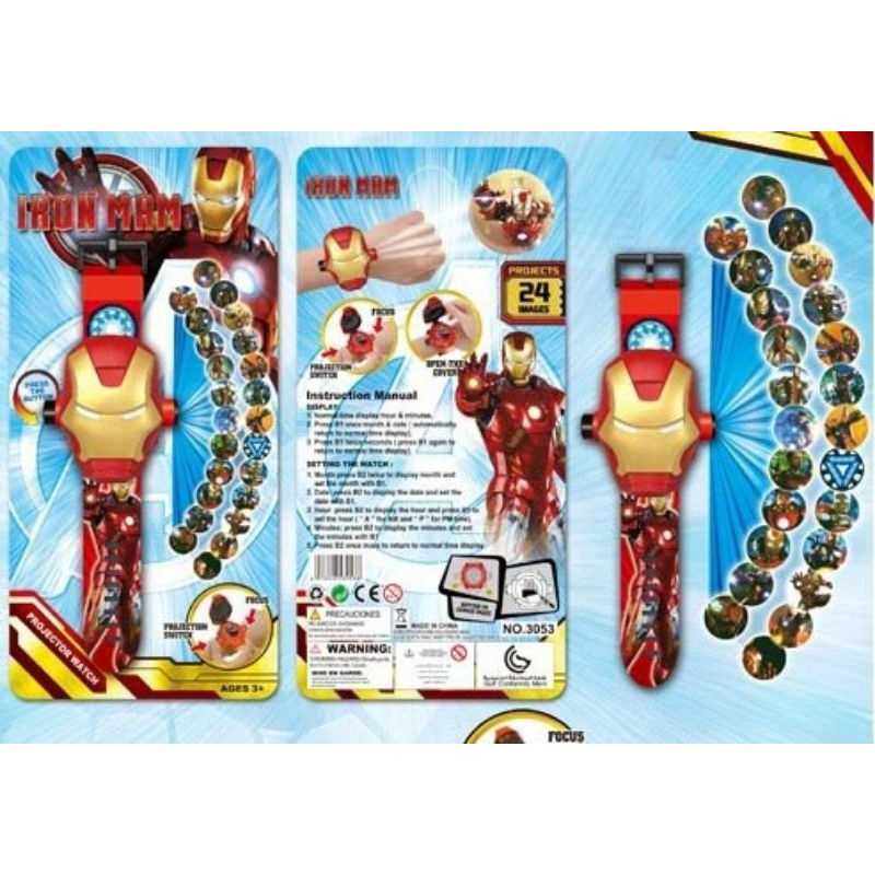 Đồ chơi đồng hồ Iron Man chiếu hình 3D (kèm pin)