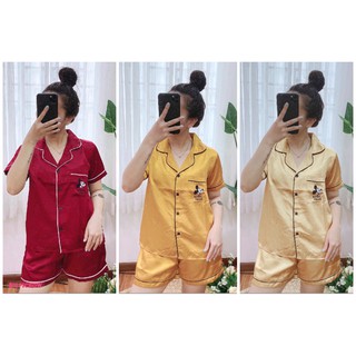 Đồ bộ pijama/ đồ ngủ nữ - lụa satin cao cấp - tay ngắn, đùi cộc
