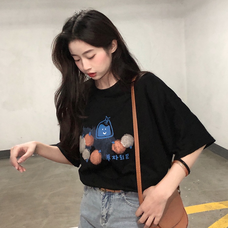 Áo thun tay ngắn dáng rộng thời trang mùa hè cho nữ