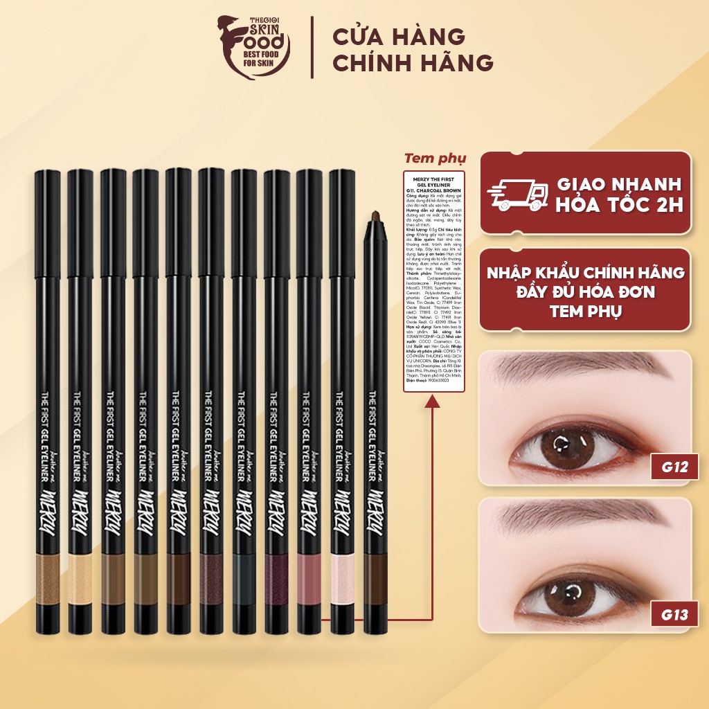 Chì Kẻ Mắt Dạng Gel Bền Màu Lâu Trôi Hàn Quốc Merzy Another Me The First Gel Eyeliner 0.5g