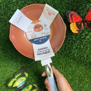 🍱🍱🍱CHẢO TRÒN SUPER CHEF 18CM- Hợp kim tráng men #ĐÁY_TỪ, tay cầm chống nóng