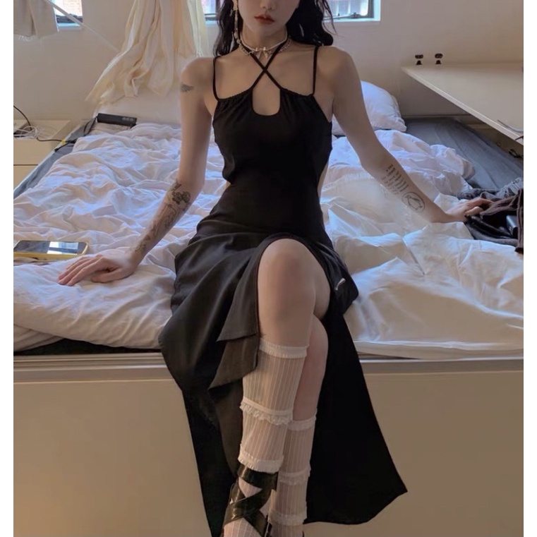 Váy dài khoét lưng xẻ tà hai bên ôm body siêu quyến rũ sexy