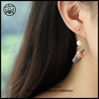Bông tai hình ly trà sữa
