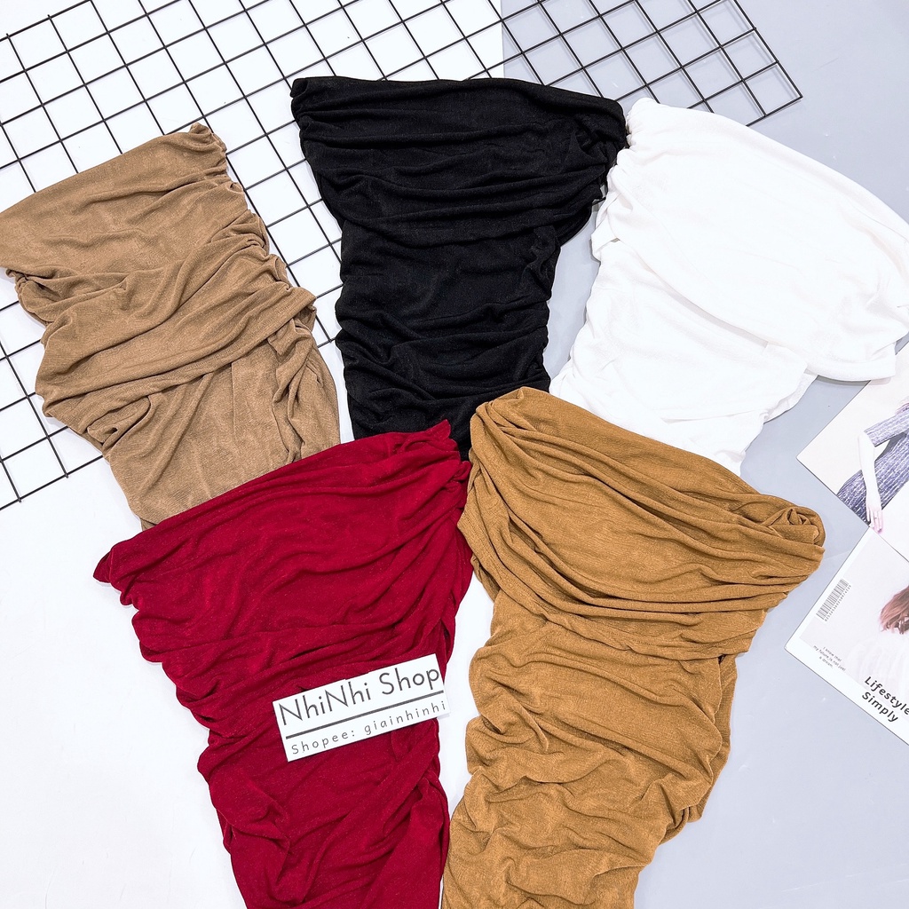 Áo thun nhũ bẹt vai bản to dáng ôm, Áo kiểu trễ vai sexxy co giãn AK7109 - NhiNhi Shop