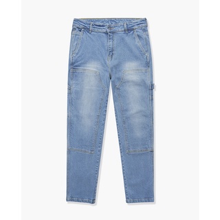 OWL BRAND® DOUBLE KNEE RELAX JEANS - Quần jean dài may đắp Màu Xanh - OWL010921