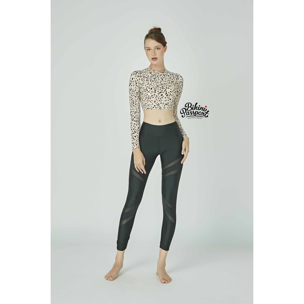 Áo bơi Nữ BIKINI PASSPORT kiểu dáng tay dài Basic- màu Da báo - BS202_LEO