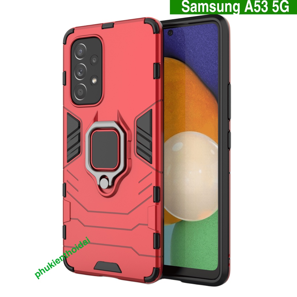 Ốp lưng Samsung A53 Iron Man Iring chống sốc giá đỡ mặt lưng xem phim kiêm nhẫn hút ô tô