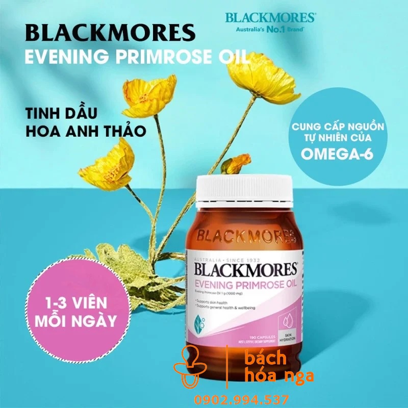 Viên Uống Blackmores Hoa Anh Thảo Úc Hỗ Trợ Đẹp Da, Cân Bằng Nội Tiết Tố 190 viên