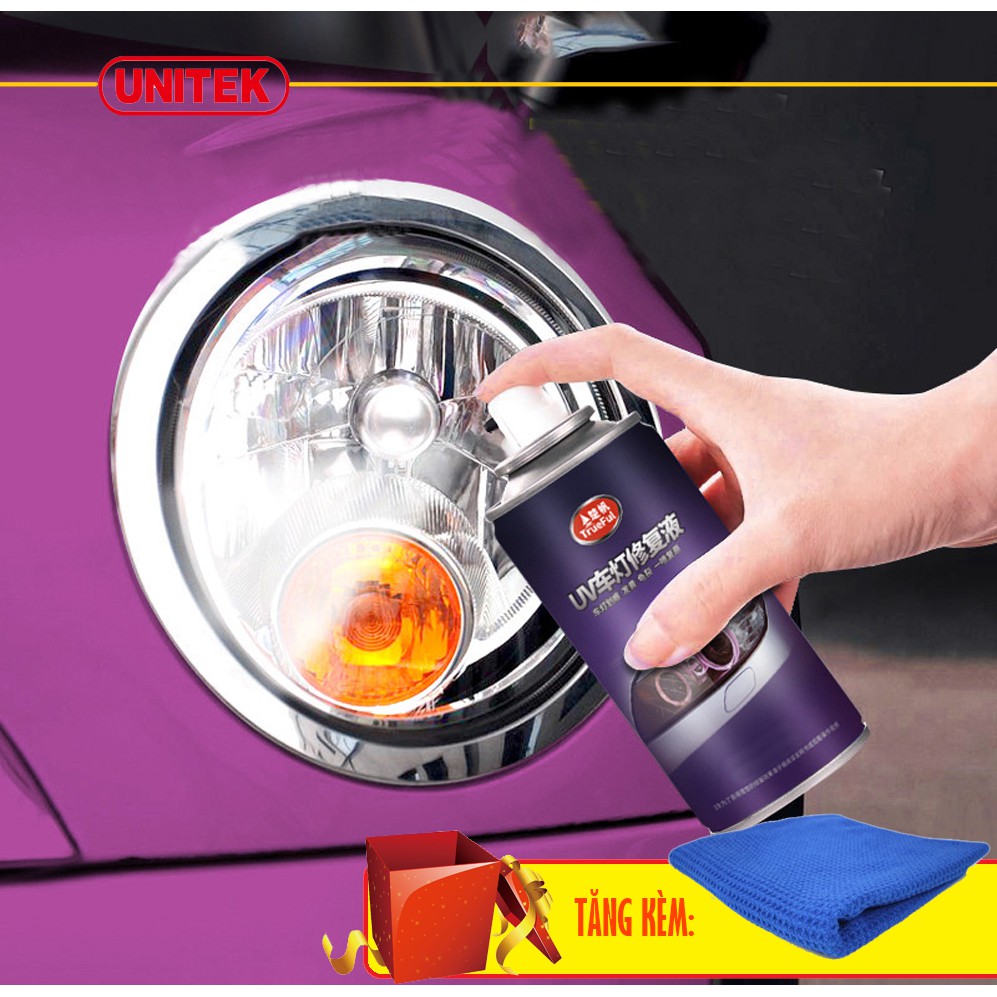 Bình Xịt Phục Hồi Và Làm Mới Đèn Pha Xe 200ml TrueFul Tặng Kèm Khăn Lau Cao Cấp