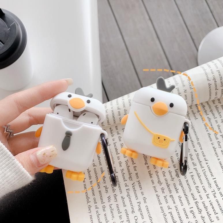 Vỏ bao đựng tại nghe airpod - Case 1/2 cartoon duck chống va đập -Hồng Anh Case