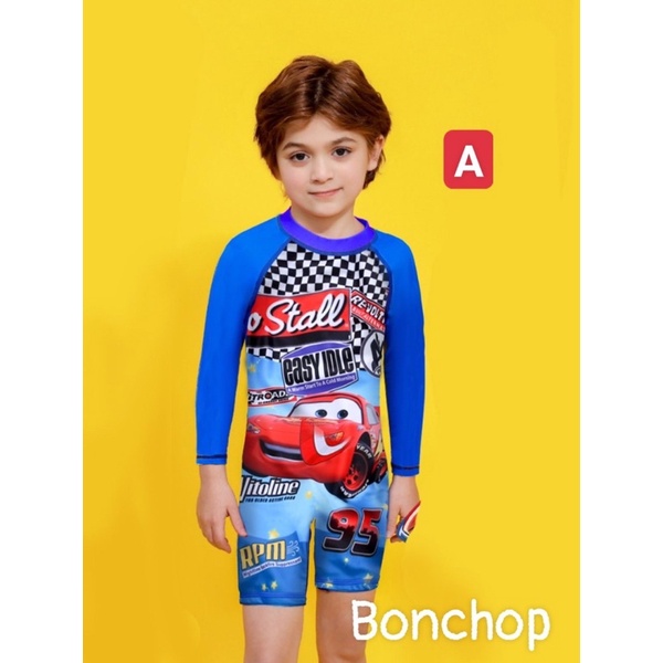 Bộ Bơi Liền Dài Tay Bé Trai size 9-15