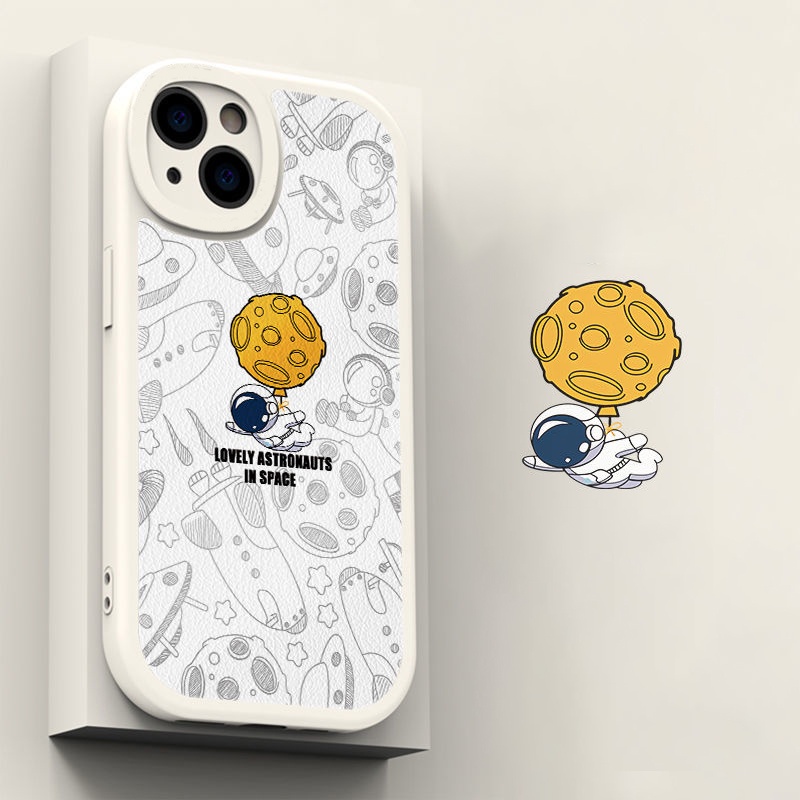 Vỏ silicon hoạt hình thời trang phi hành gia cho iPhone 12 13Pro 11Promax 14Plus 7 8Plus 7G 6plus 6s Xs XR XsMax 14Pro 12 / 13mini