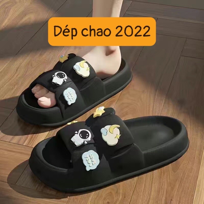 Dép nữ, Dép Bánh Mì Nữ Quai Ngang Stiker Phi Hành Gia siêu dễ thương-giá rẻ