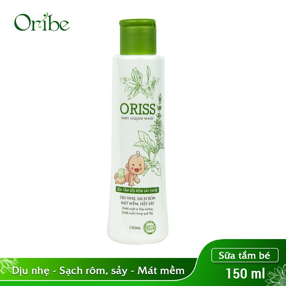 Sữa Tắm Rôm Sẩy ORISS - Giúp giảm rôm sẩy, làm mát da, dưỡng ẩm, kháng khuẩn cho da (Chai 150ml)