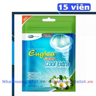 Kẹo ngậm thảo dược eugica candy cực the mát - túi zip 15 viên