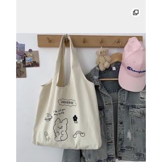 Túi Tote Vải Canvas Đeo Vai Hàn Quốc I'll Be With You