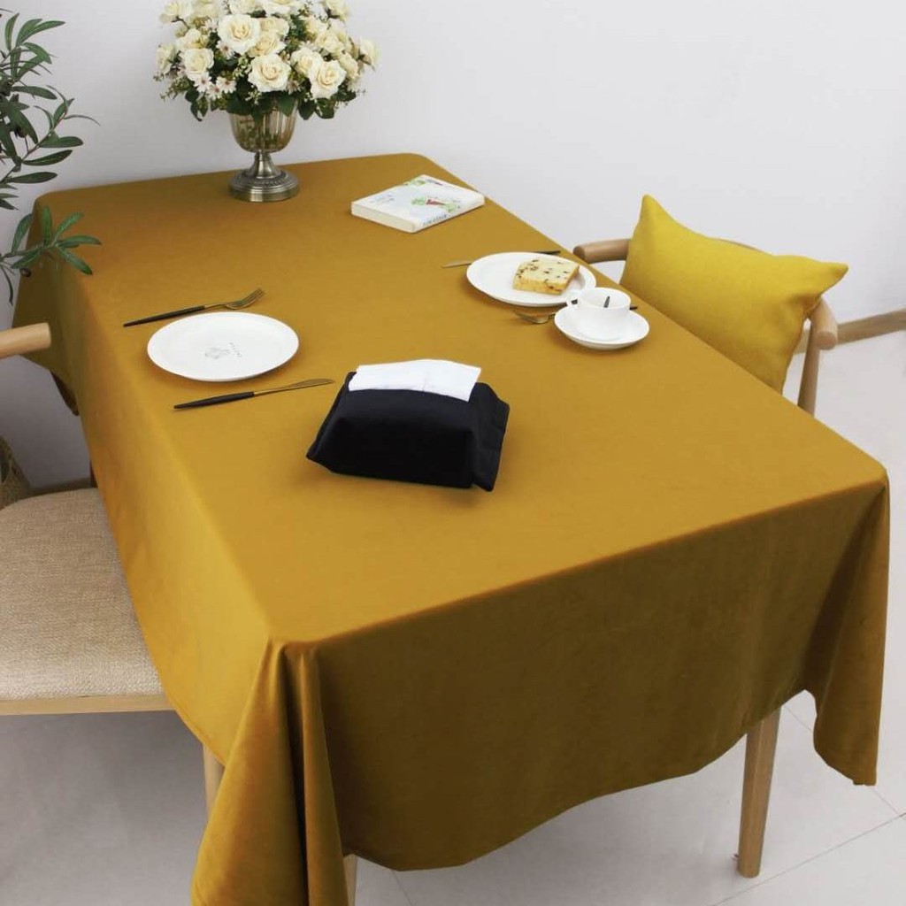Bán trước✴■☈Khăn trải bàn da lộn cổ điển dày dặn vải nhà hàng ăn hình chữ nhật tối giản hiện đại cà phê