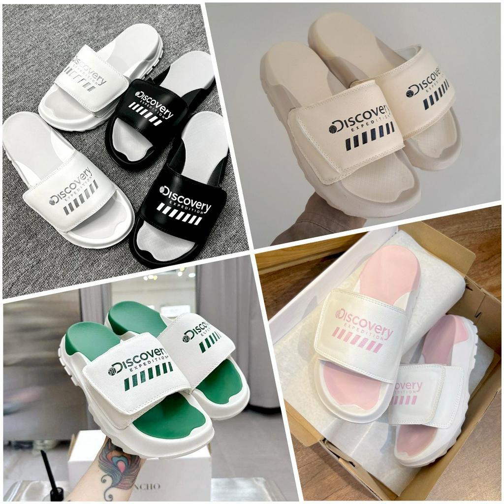 Dép DISCOVERY chữ in sắc sảo,đế đúc API cao 4 cm siêu bền, quai ngang, quai dán thời trang, năng động cho cả nam và nữ