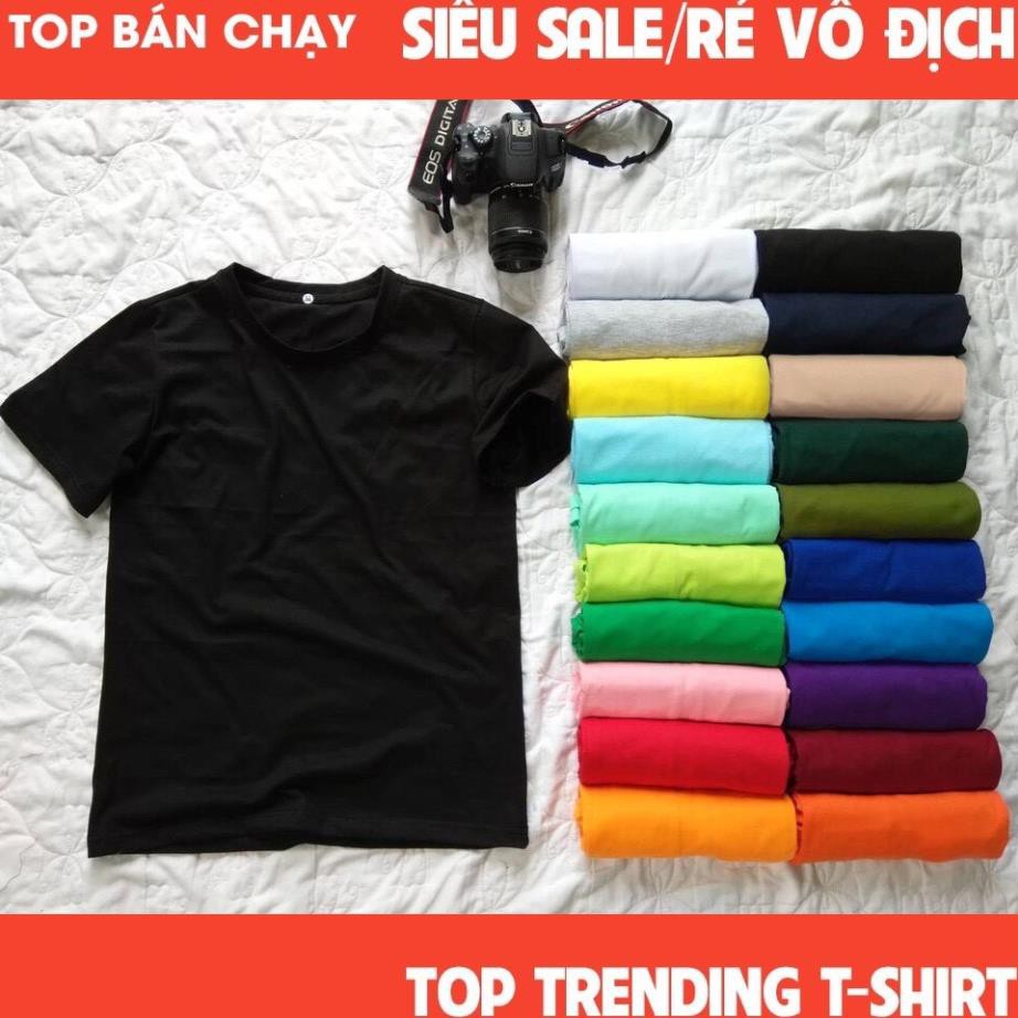 [THANH LÝ, ĐỦ SIZE] Áo Phông Áo Thun Trơn Nam Nữ Nhiều Màu Giá Sỉ (in chuyển nhiệt) 👕 *