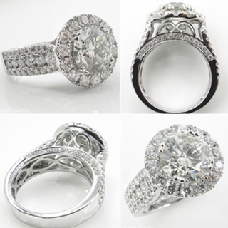 Sparkling Stone-Attached Alloy Ring