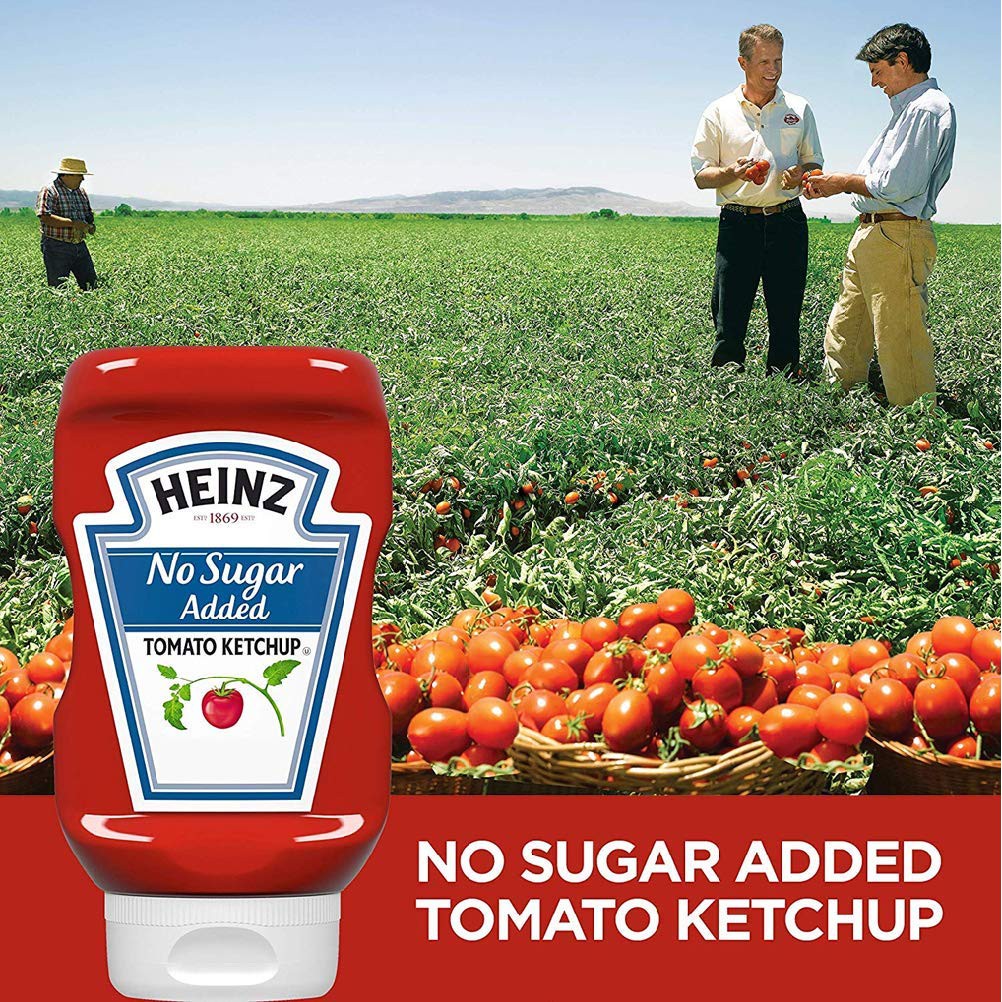 Tương cà không đường úp ngược Tomato Heinz no added sugar 13oz 369g