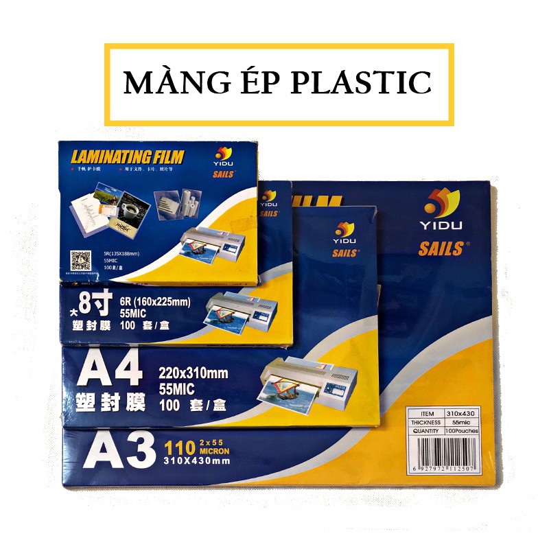 MÀNG ÉP PLASTIC KHỔ A6 (10X15) - 100 TỜ / XẤP - ĐỊNH LƯỢNG 37mic / 55mic / 80mic