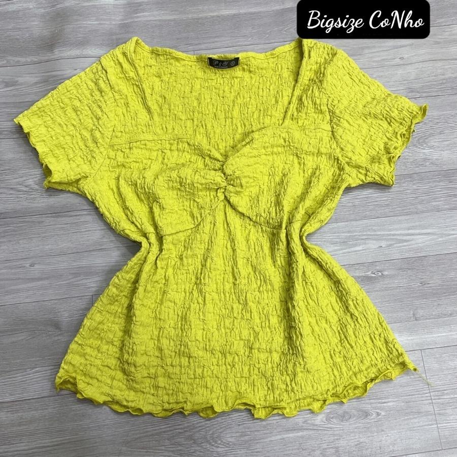 Áo thun kiểu bigsize cổ nữ hoàng cộc tay, Áo kiểu oversize vải xốp nhăn dáng ôm ngắn tay ngắn XOP6
