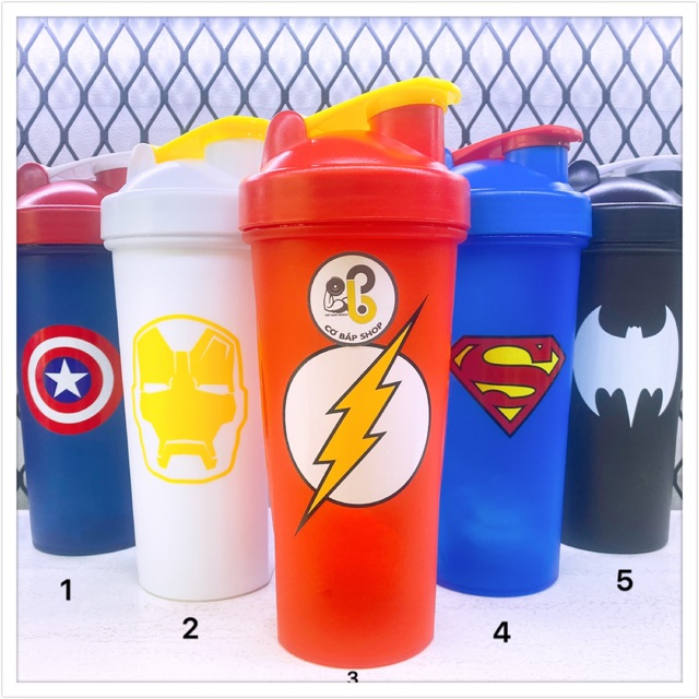 Bình Lắc - Bình Shaker - Mẫu Siêu Anh Hùng ( 700Ml )