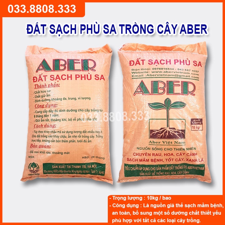 Đất phù sa dinh dưỡng ABER (1kg) - Đất Chuyển Trồng rau, hoa, cây cảnh