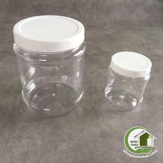Hũ nhựa tròn - hộp nhựa trắng trong suốt - keo nhựa Pet - chọn hộp
