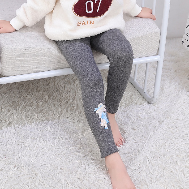 Quần legging cotton phối nhung ấm áp thời trang thu đông cho bé 85-155cm