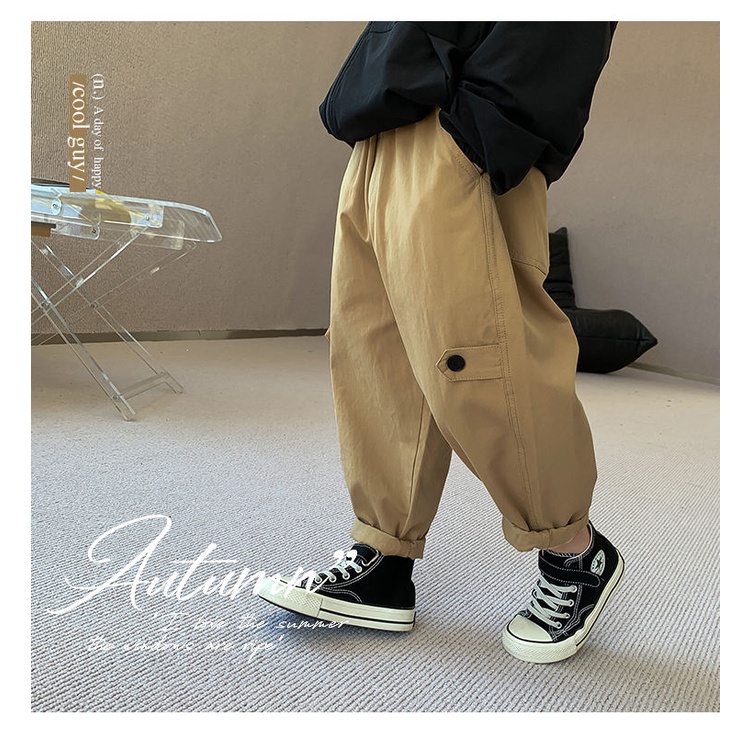 Quần Dài 5 Tấc Dáng Rộng Phong Cách Hàn Quốc Thời Trang Xuân Thu Cho Bé Trai
