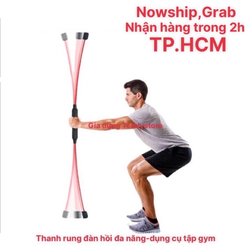 Dụng cụ tập thể dục,gym, thanh rung đàn hồi đa năng làm gọn cơ thể săn chắc siêu bền tại nhà