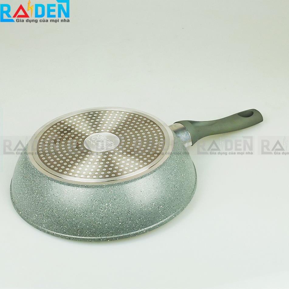 CHẢO VÂN ĐÁ SÂU LÒNG CHỐNG DÍNH GREENCOOK (MÀU XAM)