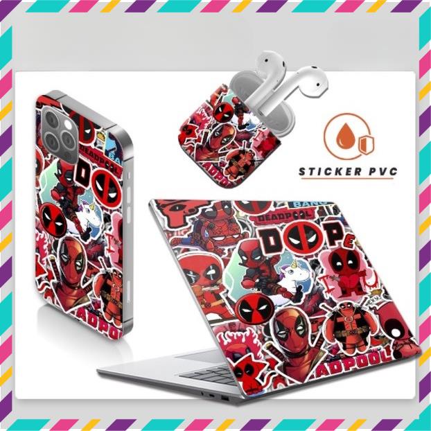 Sticker Nhân Vật Dead Pool, Dán Nón Bảo Hiêm, Điện Thoại, Laptop, Chống Nước, Chống Bay Màu