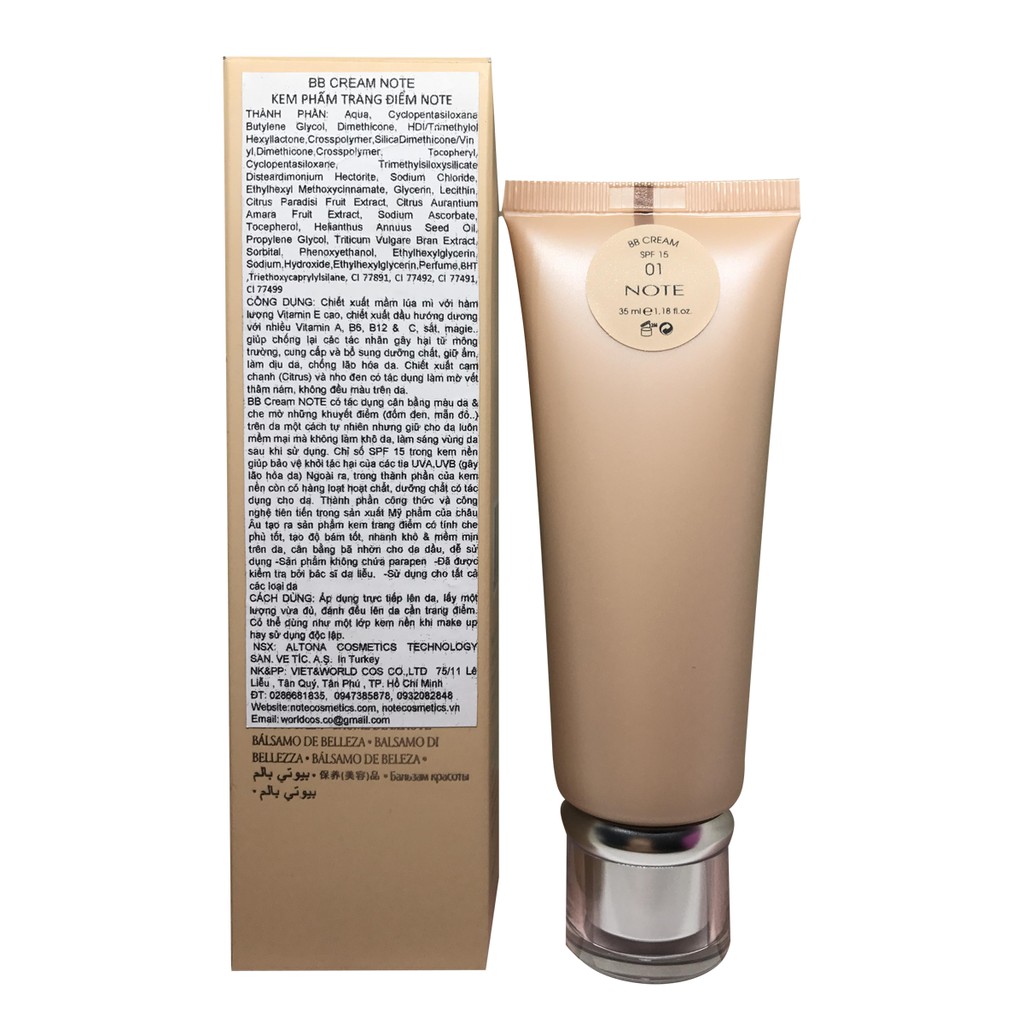 Kem Trang Điểm NOTE BB Cream 35ml(màu sáng) | BigBuy360 - bigbuy360.vn