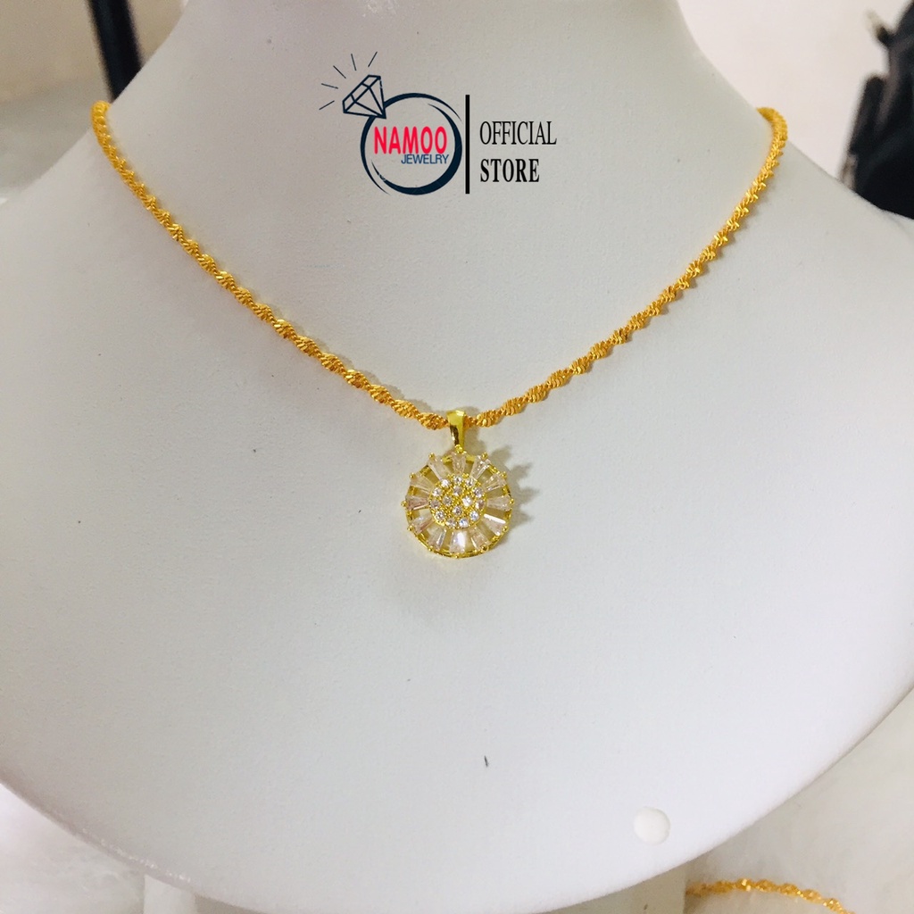 Vòng Cổ Mạ Vàng Cao Cấp, Mặt Dây Chuyền Nữ Đính Đá V508 Namoo Jewelry